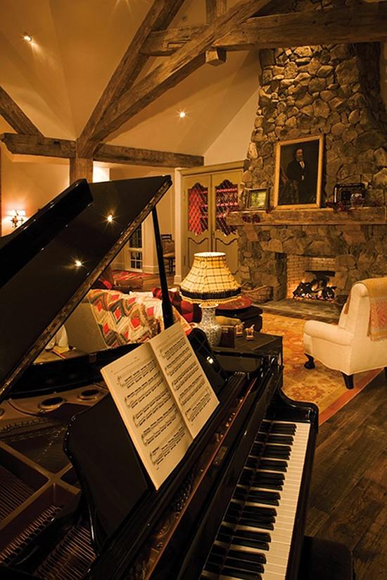piano grand room music rooms pianos beautiful baby colorado living fireplace interior homebunch elegant decor kristeen designed gorgeous church rustic