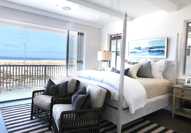 Beach House Bedroom. Beach house bedroom with ocean and sand view. #Beachhouse #Bedroom #OceanView #OceanFront #Masterbedroom Graystone Custom Builders.