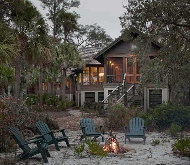 Cottage Backyard with fire pit. Cottage Backyard ideas. Fire pit Backyard. Cottage Backyard Ideas. #Cottage #Backyard #Firepit Wayne Windham Architect, P.A. Interiors by Gregory Vaughan, Kelley Designs, Inc. Photos by Atlantic Archives, Inc. 