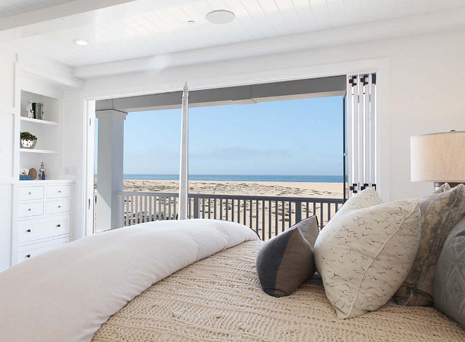 Ocean view bedroom. Sleep seeing the ocean- this is the dream! #OceanView #Bedroom #BeachHouse Graystone Custom Builders.
