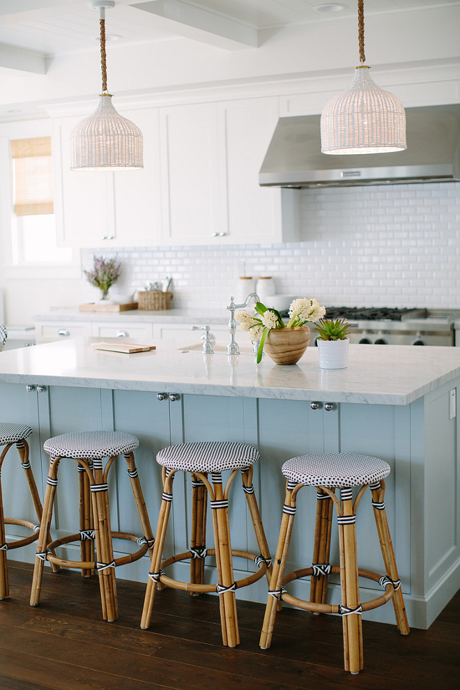 Beach House Kitchen. Beach House Inspired Kitchen. This kitchen has the perfect color pallet and textures for a beach house-inspired kitchen. I love every item chosen for this space! #Beachhouse #kitchen #Beachhouseinspiredkicthen Rita Chan Interiors.