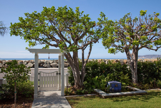 Beach house. Beach house with picket fence. Dream beach house with white picket fence. #BeachHouse #PicketFence Kim Grant Design Inc.