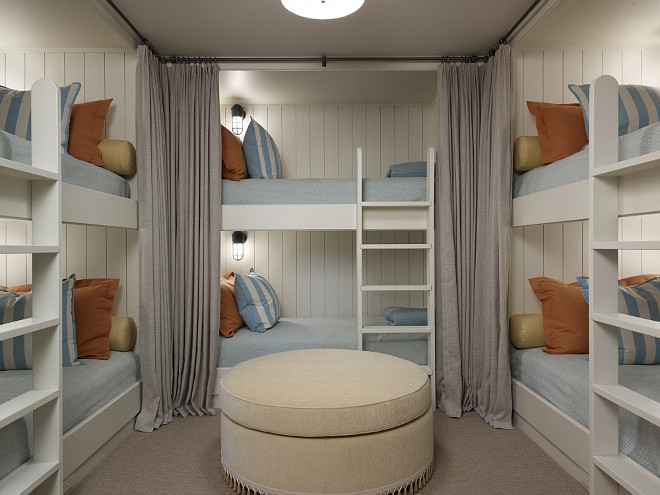 Bunk Room. Six Bun Beds in Bunk room. Bunk Room Layout. Bunk Bed Layout. #BunkRoom #BunkBeds #Layout Hickman Design Associates.