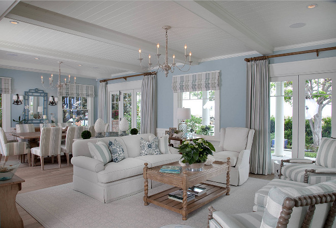 Coastal open concept interiors. How to paint and decorate open concept interiors. Open concept interiors. #openconcept #interiors #coastalinterior Kim Grant Design Inc.