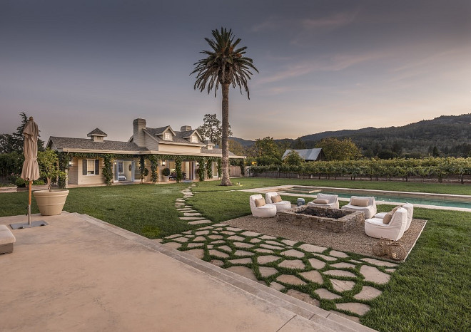 Farmhouse Backyard. Vineyard Farmhouse Backyard. Vineyard Farmhouse Backyard Pool and Patio. #Vineyard #Farmhouse #Backyard