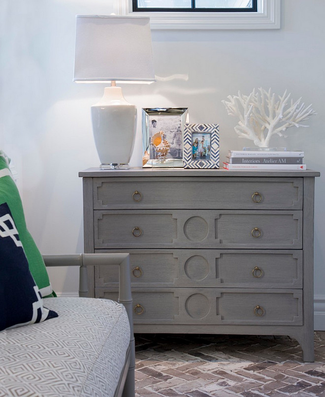 Graywash Dresser. Beautiful graywash dresser with coastal vignetter. #Graywash #Dresser #Coastal #vignette AGK Design Studio.