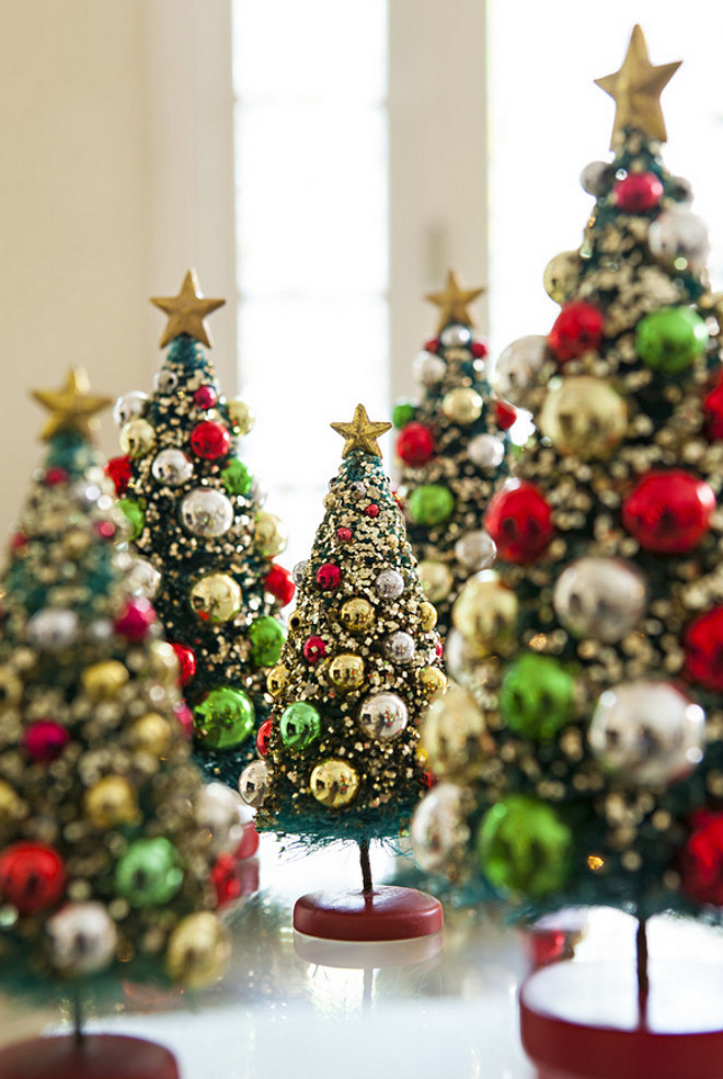Mini Christmas Tree Decor. Alison Kandler Interior Design.
