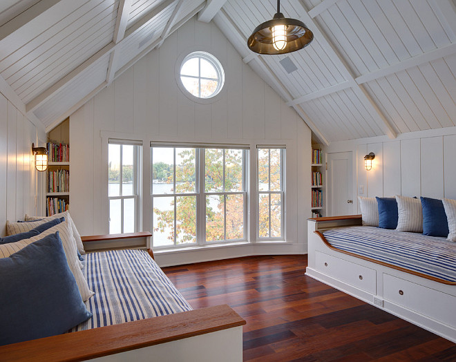 Tongue and Groove Vaulted Ceiling. Bedroom with Tongue and Groove Vaulted Ceiling. #TongueandGroove #VaultedCeiling Colby Construction.