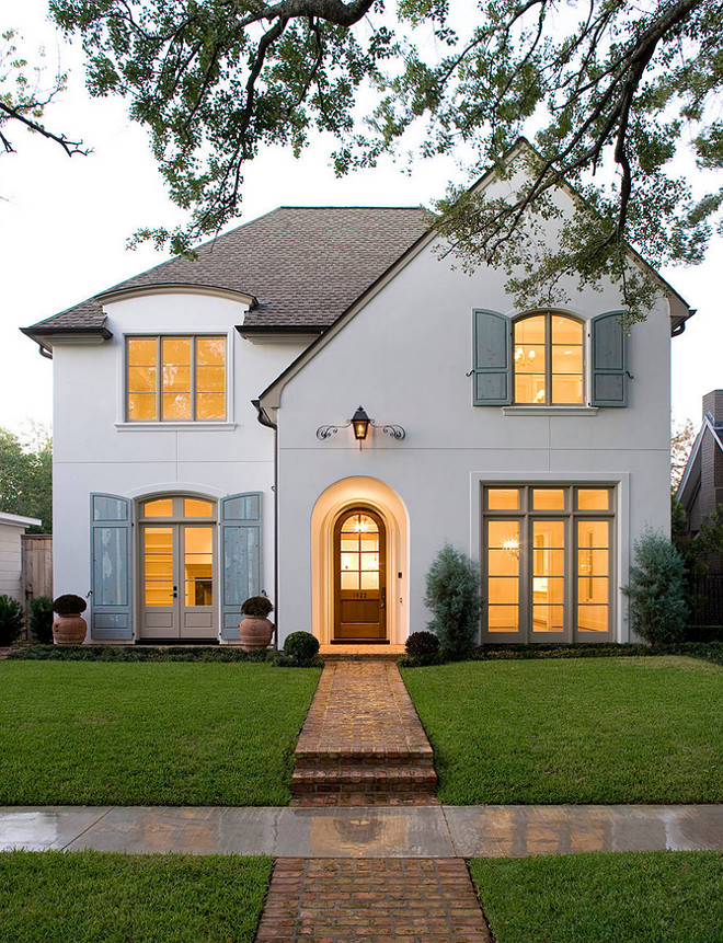 Traditional Home Exterior with Large Shutters. #Traditioanl #HomeExterior #Shutters Felix Sanchez Photography.