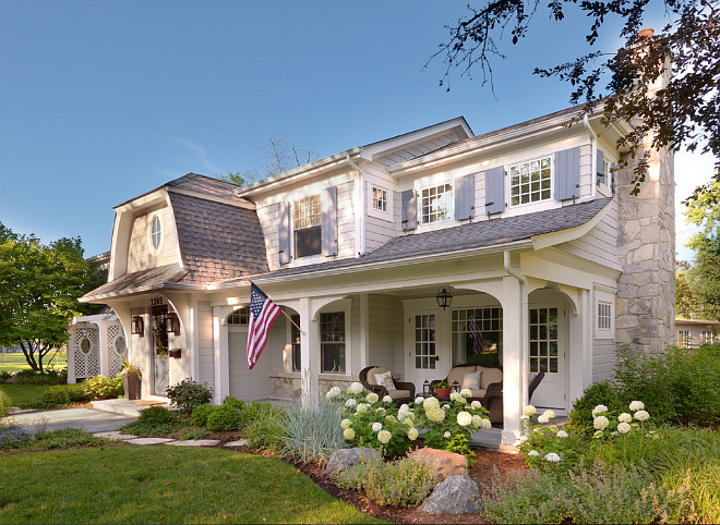 Home and Shutters Paint Color. Body of the house paint color is Farrow and Ball Pavilion Gray 242. Shutter paint color is Sherwin Williams Granite Peak 6250. #FarrowandBallPavilionGray #SherwinWilliamsGranitePeak Siena Custom Builders, Inc