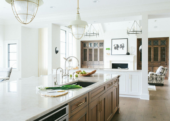 Kitchen and Family Room Lighting. Kitchen lighting is Thomas O' Brien Henry Industrial Hanging Light Pendant. Family room lighting is Classic Ring Chandelier from Circa Lighting. # ThomasOBrien #HenryIndustrialHangingLightPendant #ClassicRingChandelier #Lighting #KitchenLighting #FamilyRoomLighting #CircaLighting