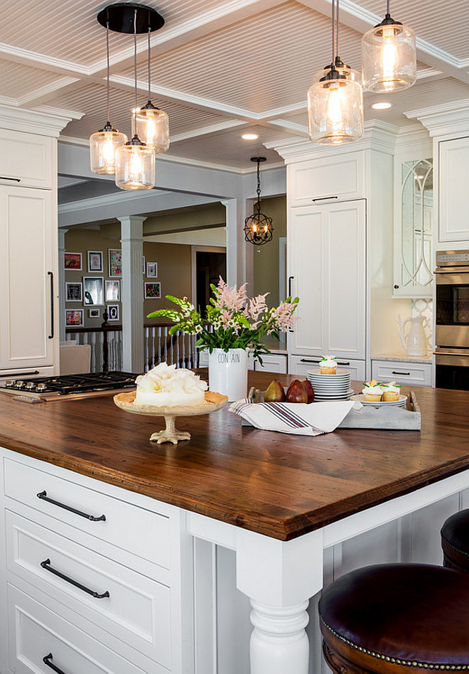 3-Jar Glass Chandelier | West Elm. Glass Jar Filament Pendant. Kitchen with Glass Jar Filament Pendant above island. These 3-Jar Glass Chandelier | West Elm are $249 each. #JarGlassChandelier Karr Bick.