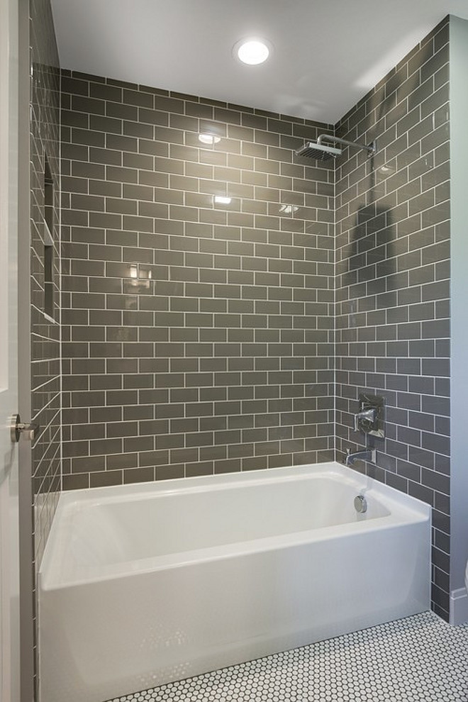 Bathroom Bath Nook with Floor to ceiling tiles. Bathroom Bath Nook with Floor to ceiling gray tiles. Bathroom Bath Nook with Floor to ceiling gray subway tiles. #Bathroom #BathNook #Floortoceilingtiles 