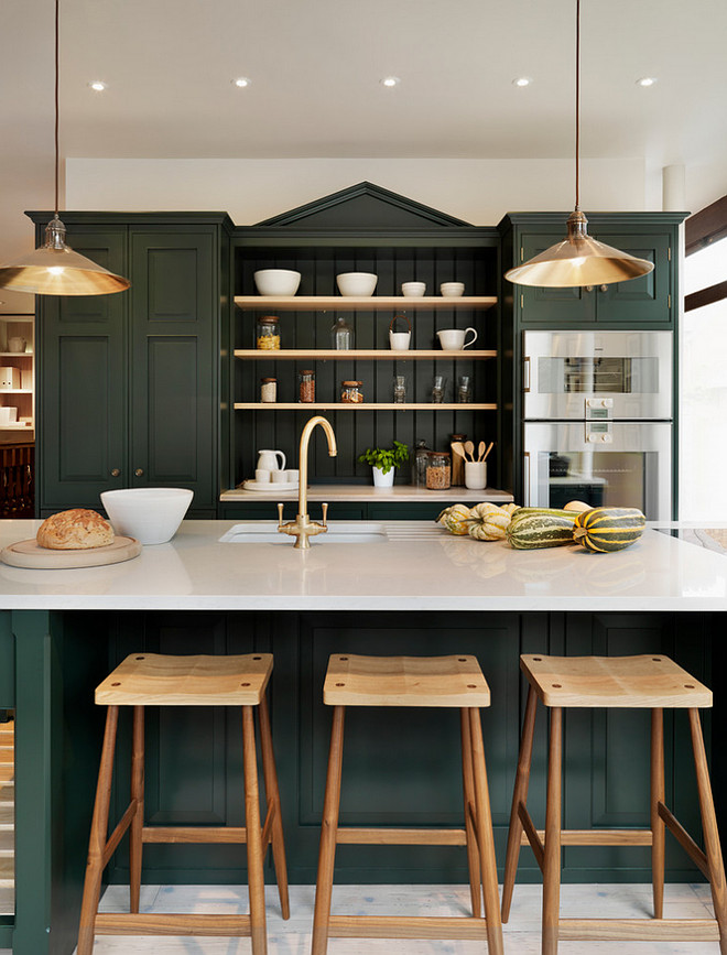 Farrow and Ball Studio Green No. 93. Green Cabinet Paint Color is Farrow and Ball Studio Green No. 93. #FarrowandBallStudioGreen Teddy Edwards.