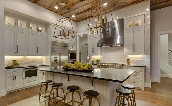 Kitchen Barnwood ceiling. Kitchen Barnwood ceiling ideas. Farmhouse kitchen Barnwood ceiling. #Kitchen #Barnwoodceiling Geschke Group Architecture.