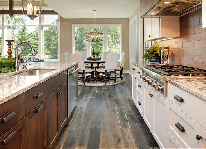 Kitchen flooring. Kitchen wood floor type ideas. #Kitchenflooring Pillar Homes.