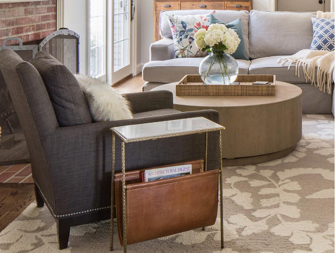 Living room chair side table. Living room chair side table ideas. Living room chair is from Arhaus. Living room side table is from Kathy Kuo Home. #LivingRoom #Chair #Sidetable