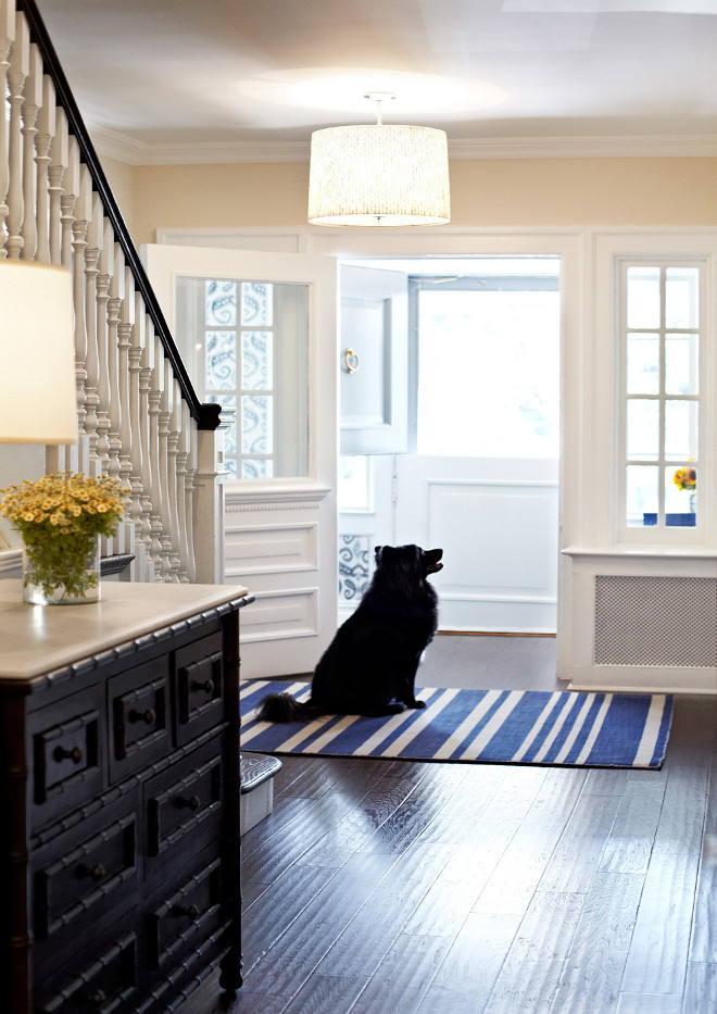 Low ceiling foyer lighting. Low ceiling foyer lighting ideas. Lighting for this foyer with low ceiling is from Worlds Away. #LowCeiling #Foyer #lighting Chango & Co.