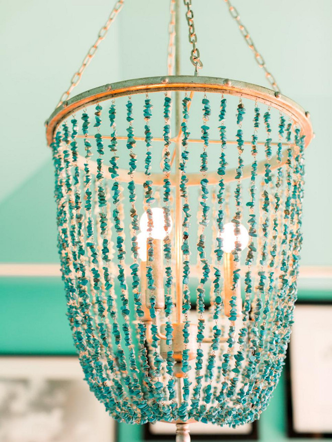 Turquoise Beaded Chandelier. Turquoise Chandelier. Ethan Allen Valerie Chandelier $1,104.00 #turquoise #chandelier