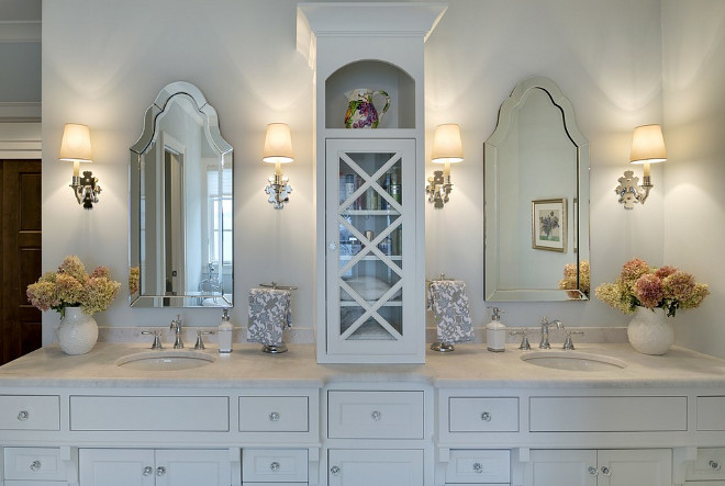 Bathroom Vanity Cabinet, Bathroom with large his and hers sink vanity - cabinet Design by Stonewood, LLC