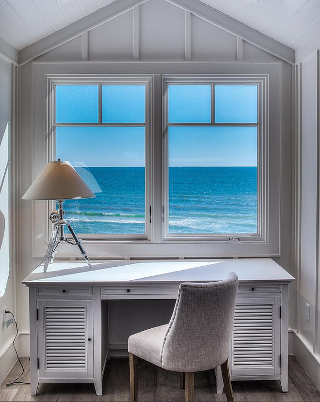Desk by window with ocean view. 30avibe Photography.