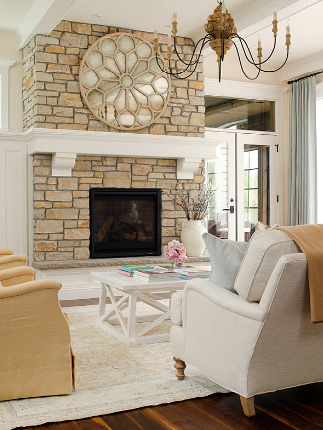 Fireplace Mantel, Fireplace Mantel Ideas, Thick mantel, Thick mantel ideas, Stone fireplace with thick mantel #Mantel #Fireplace #FireplaceMantel #ThickMantel