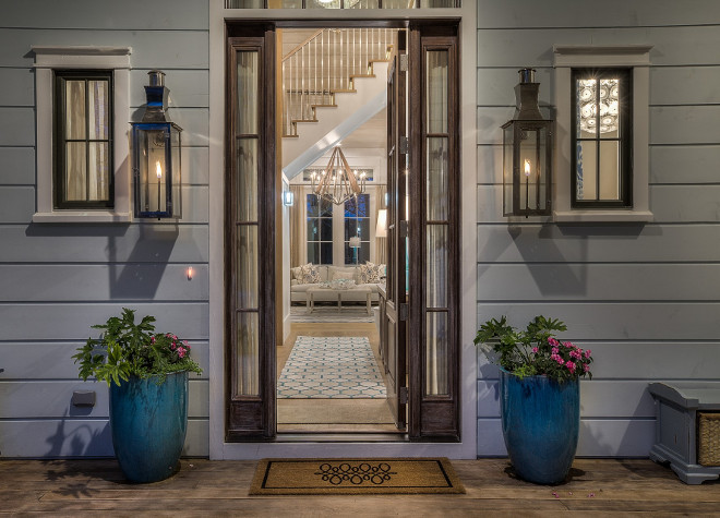 Front entry decorating ideas. Decorating your front entry with planters, new door matt and outdoor sconces. #FrontEntry 30avibe Photography.