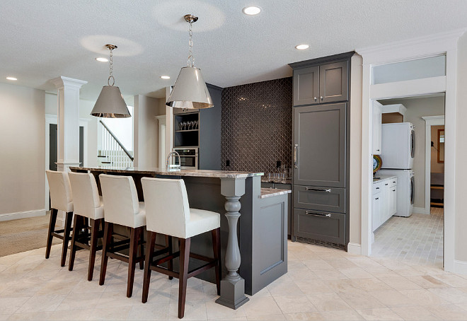 Gray cabinets and wall color ideas, Walls are painted in BM Edgecomb Gray and cabinets are BM Kendall Charcoal, #Benjaminmooreedgcombgray #benjaminmoore kendallcharcoal