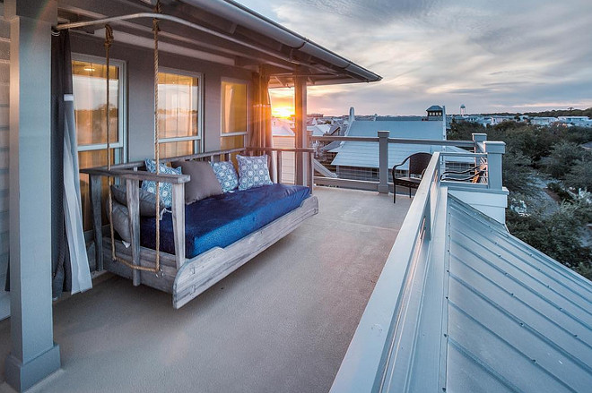 Master bedroom balcony with swing bed. #swingbed 30avibe Photography.
