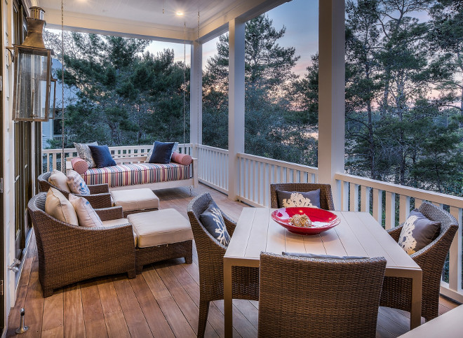 Porch furniture layout. Porch with swing furniture layout #PorchFurnitureLayout 30avibe Photography.