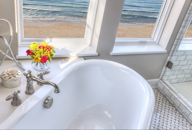 Bathtub with view. How to place a bathtub to take advantage of view. Mike Schaap Builders