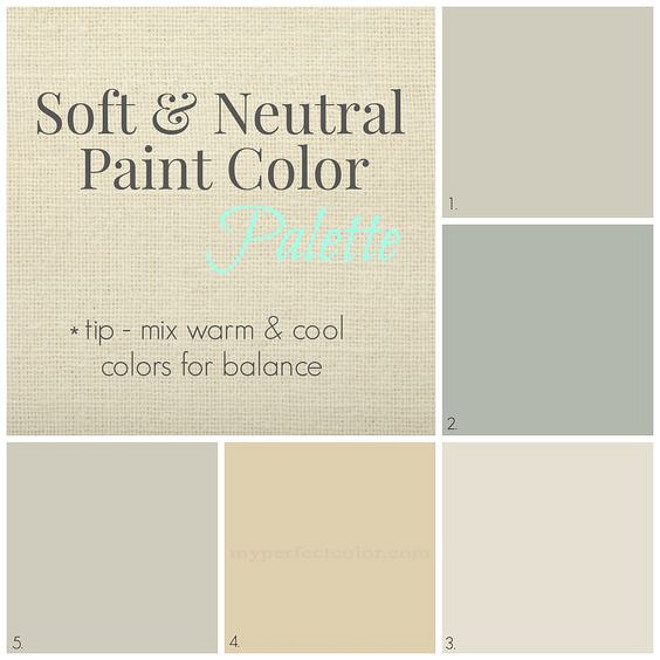 Home Paint Colors for a Neutral, Easy Flow Interiors Worldly Gray - SW 7043 2. Magnetic Gray - SW 7058 3. Natural Choice - SW7011 4. Believable Buff - SW 6120 5. Useful Gray - SW 7050 Via Finding Fabulous Blog.