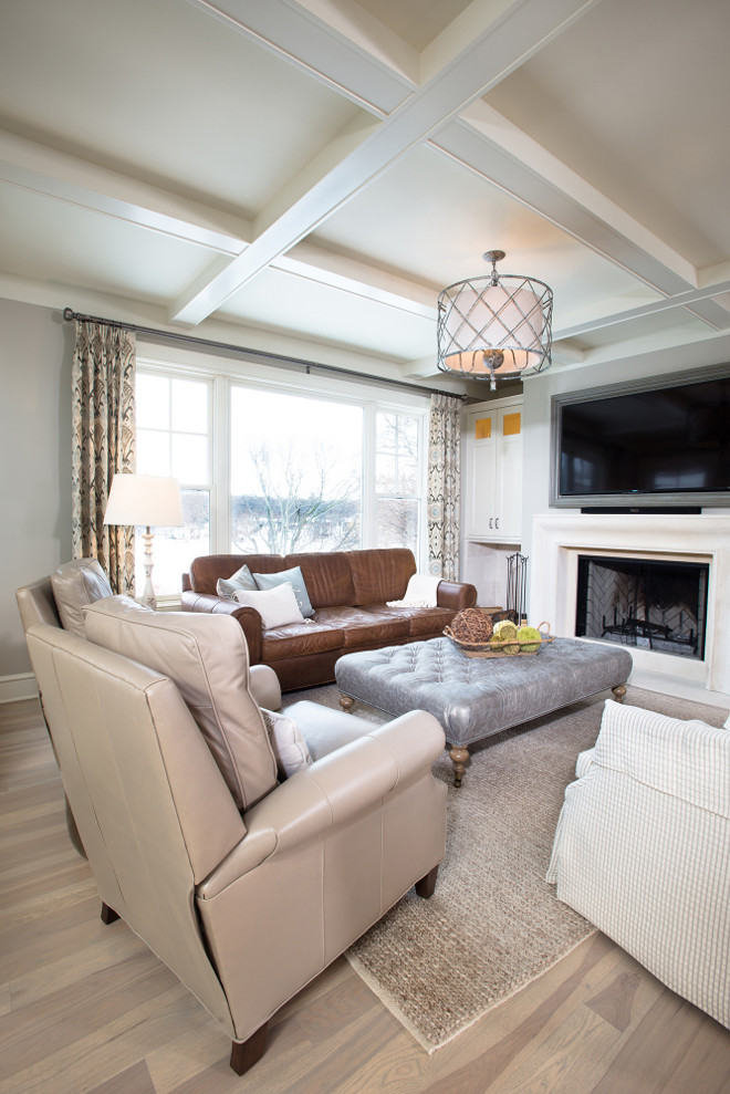 How to use leather furniture in a living room without looking outdated. Mike Schaap Builders