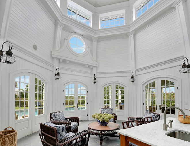 The interiors of this pool house resembles the interior of a lighthouse. #poolhouse Christie's Real Estate