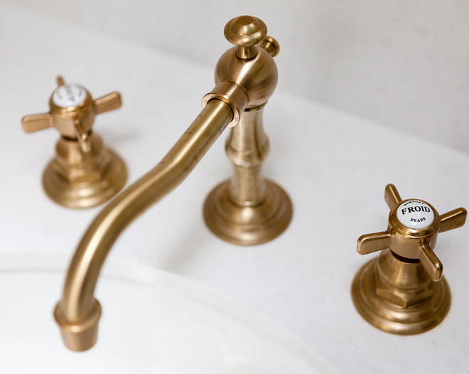 Brass Faucet. Brass Faucet Ideas. Bathroom Brass Faucet. The brass faucet is from Newport Brass and the finish is called Forever Brass. #BrassFaucet Holst Brothers General Contractors. Kirsten Marie Inc, KMI