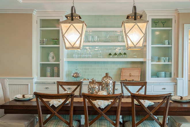 Dining Room Lighting. The lantern light fixture is from Kichler from the Hayman Bay Collection - 15" Wide Antique White Pendant. Dining Room Lighting. Dining Room Lighting ideas. Dining Room Lighting. <Dining Room Lighting> QualCraft Construction Inc.