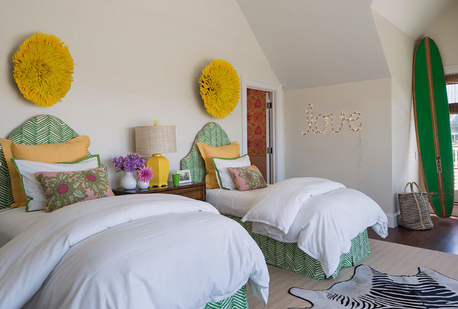 Bedroom Ideas. Quadrille fabric, schumacher fabric. Serena and Lily. Wallpaper. zebra rug Kate Jackson Design