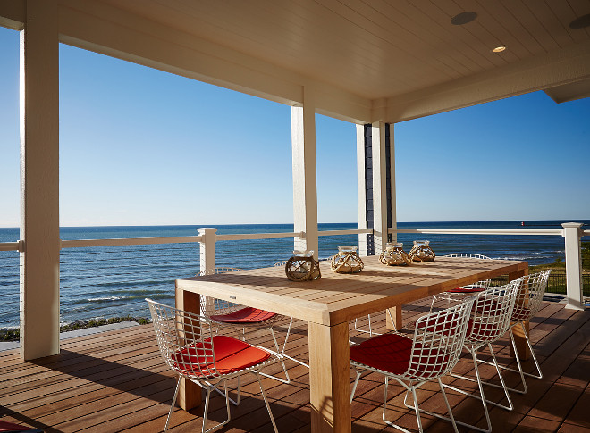 Overlooking the shoreline, the wide and ample deck floods the main level with natural light and provides dramatic views of Lake Michigan from nearly every angle. IPE Decking. #IPEDecking Mike Schaap Builders