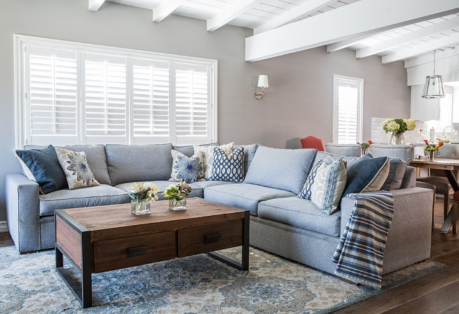Small living room painted in Benjamin Moore Baltic grey. #BenjaminMooreBalticgrey #SmallLivingroom Dannielle Albrecht Designs