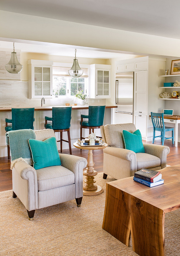 Turquoise Decorating Ideas. How to bring turquoise decor to your neutral home. Turquoise decor. Neutral home with turquoise decor and coastal accents. #turquoisedecor Martha's Vineyard Interior Design