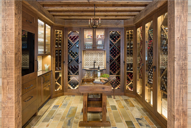 Wine Cellar. Wine Cellar Cabinets. Wine Cellar Flooring. Wine Cellar Ceiling. Reclaimed wood Wine Cellar Ideas. #WineCellar #ReclaimedwoodWineCellar #WineCellar Martha O'Hara Interiors