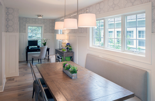 Dining Room Wainscoting Banquette. Dining Room. Banquette. Wainscoting. Dining Room features wainscoting and banquette. Dining Room banquette. Dining Room Wainscoting. #DiningRoom #banquette #wainscoting #diningroombanquette #diningroomwainscoting Francesca Owings Interior Design