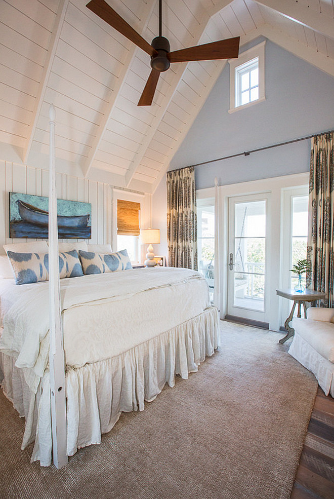 Bedroom v-groove vaulted ceiling. Bedroom v-groove vaulted ceiling. Bedroom v-groove vaulted ceiling. #Bedroom #vgrooveceiling #vaultedceiling Taylor and Kelly Interiors