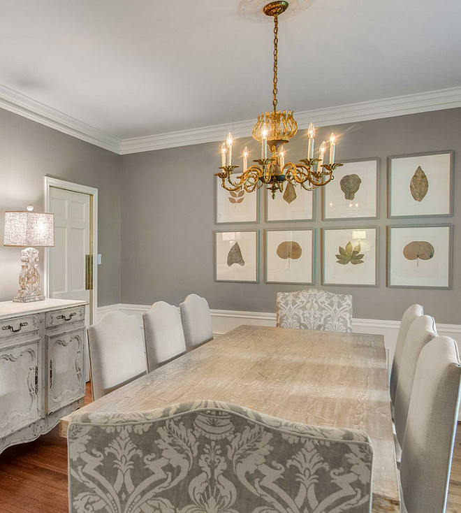 Gray Dining Room. Gray Dining Room Ideas. Gray Dining Room Decor. Gray Dining Room Paint Color. #GrayDiningRoom #Geydiningroom #diningroom Elizabeth Garrett Interiors. Connie Anderson Photography.