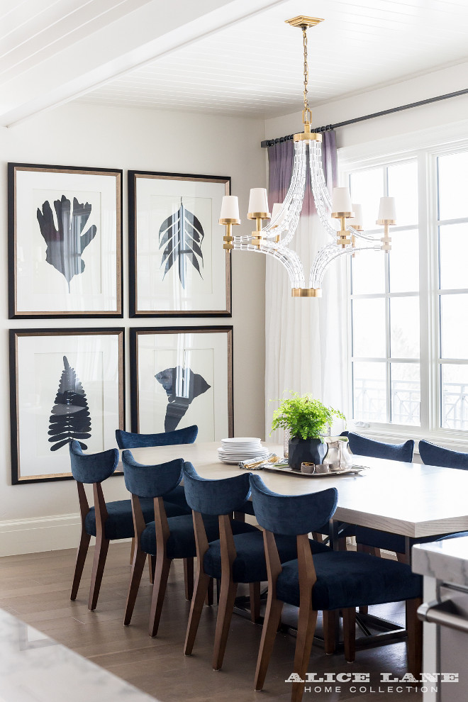 White and navy dining room. White and navy dining room. White and navy dining room ideas. #Whiteandnavy #diningroom Alice Lane Home.
