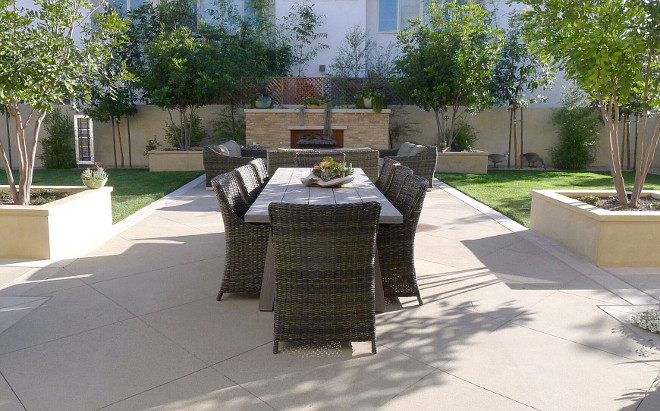 Backyard. The house sits on two lots and one is used specifically as a courtyard. Patterson Custom Homes