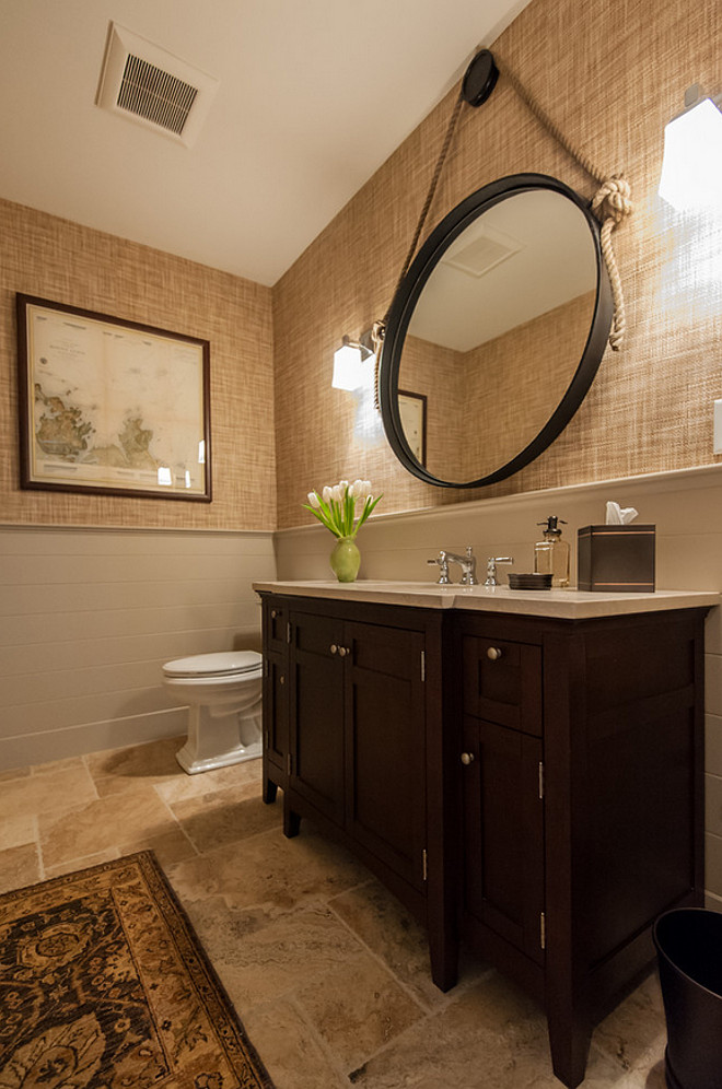 Bathroom reno ideas. How to transform your bathroom. Bathroom Reno. Bathroom reno wainscoting. Bathroom reno flooring. Bathroom reno wallpaper #Bathroomreno Welch Company Home + Design