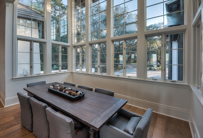 Dining room with floor to ceiling windows. Dining room windows. #Diningroom #Windows #Floortoceilingwindows