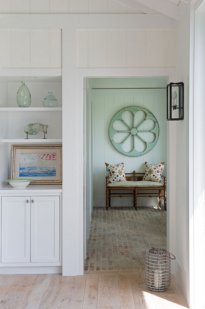 Flooring Ideas. Main floor features white oak floors and mudroom features vintage brick for durability. #floors #flooring #floorideas #floor Brooks and Falotico Associates, Inc.