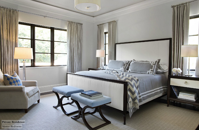 Master Bedroom. This bedroom feels elegant and calm -- nothing is too busy nor too boring. #MasterBedroom #relaxingbedroom TS Adams Studio Architects. Traci Rhoads Interiors.